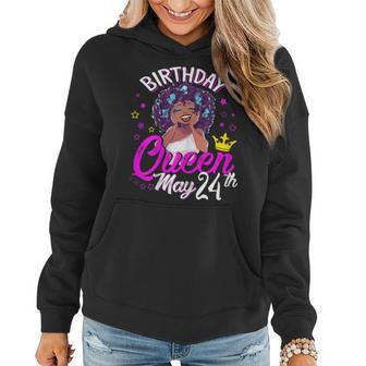 Birthday Queen May 24Th Colorful Black Women Girls Shirt Gif Women Hoodie | Mazezy