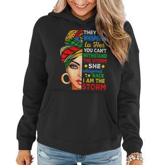 Black History Month African Woman Afro I Am The Storm V4 Women Hoodie - Seseable