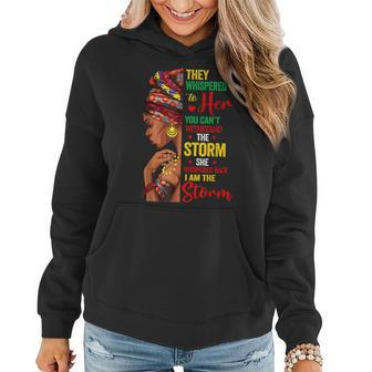 Black History Month African Woman Afro I Am The Storm V7 Women Hoodie - Seseable
