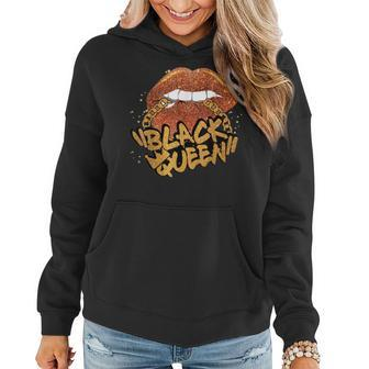 Black Queen African Colors Biting Lips Black History Month V2 Women Hoodie - Seseable