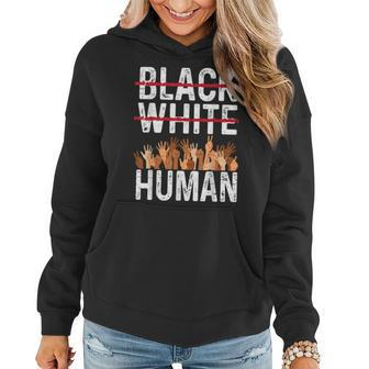 Black White Human Equality Appare Black History Month Women Hoodie - Seseable