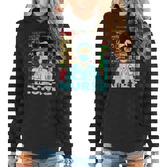 Black Woman Nurse Afro Retro Matching Black History Month Women Hoodie | Seseable UK