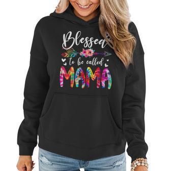 Blessed To Be Called Mom & Mama Floral Tie Dye Mothers Day Women Hoodie - Thegiftio