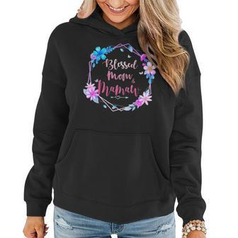 Blessed To Be Called Mom And Mamaw Cute Colorful Floral Women Hoodie - Seseable