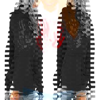 Blood Hands Splatters Red Bloody Handprints Zombie Outbreak Women Hoodie Graphic Print Hooded Sweatshirt - Thegiftio UK