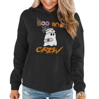 Boo Boo Crew Nurse Ghost Funny Halloween Costume Gift V4 Women Hoodie Graphic Print Hooded Sweatshirt - Thegiftio UK