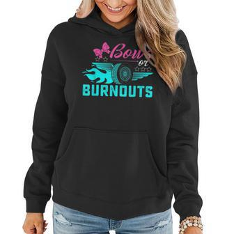 Bows Or Burnouts Gender Reveal Party Idea For Mom Or Dad Women Hoodie - Seseable