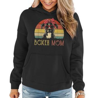 Boxer Mom Boxer Dog Mom Lover Gift Vintage Retro Women Hoodie - Seseable