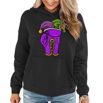 Boxing Sports Lover Mardi Gras Carnival Party Jester Women Hoodie - Seseable