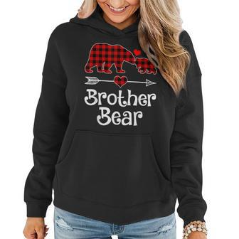 Brother Bear Christmas Pajama Red Plaid Buffalo Matching Women Hoodie Graphic Print Hooded Sweatshirt - Thegiftio UK