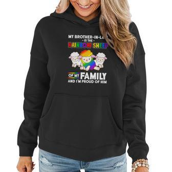Brother In Law Rainbow Sheep Family Gay Pride Women Hoodie Graphic Print Hooded Sweatshirt - Thegiftio UK