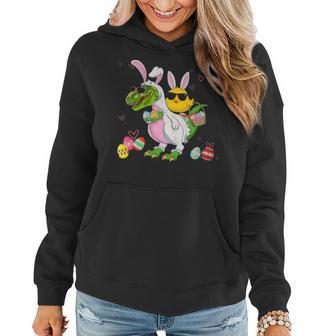 Bunny Chicken Riding Dinosaur T Rex Easter Day V2 Women Hoodie - Seseable