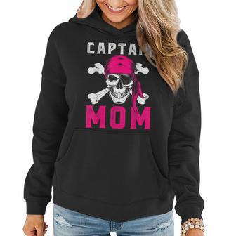 Captain Mom Funny Pirate Skull & Crossbones Women Hoodie - Thegiftio UK