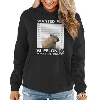 Capybara Mugshot Wanted For 93 Felonies Across The Country V2 Women Hoodie - Monsterry