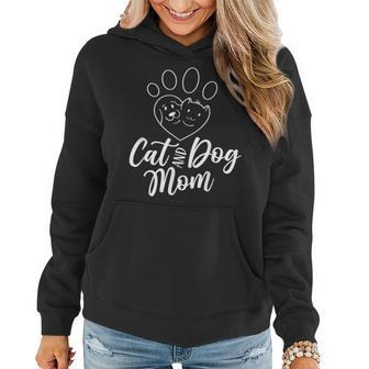 Cat And Dog Mom Dogs Cats Lover Mother Mommy Mama Mothers Women Hoodie | Mazezy