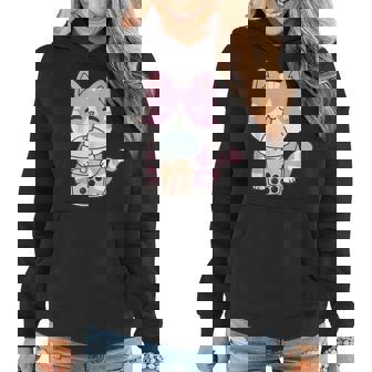 Cat Boba Tea Bubble Tea Anime Kawaii Neko V2 Women Hoodie - Seseable