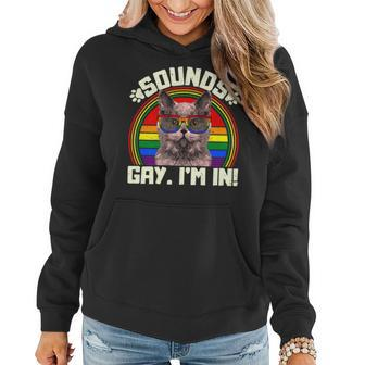 Cat Lover Sounds Gay Im In Funny Lgbt Pride Rainbow Women Hoodie - Seseable