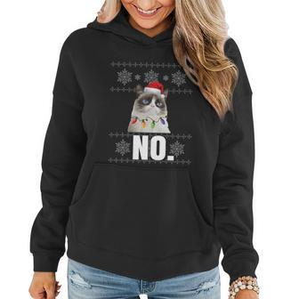 Cat No Grumpy Xmas Cats No Ugly Christmas Funny Gift Cute Gift Women Hoodie - Monsterry AU