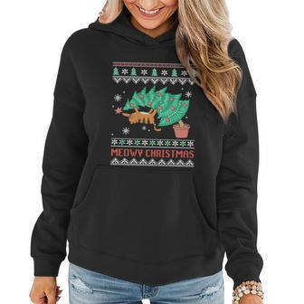 Cat Ugly Christmas Gift Meowy For Christmas Cats Lover Women Hoodie - Monsterry