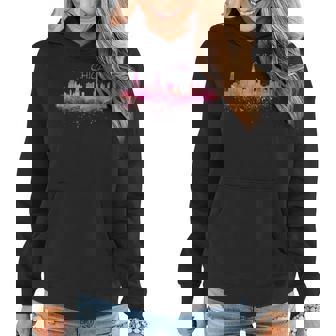 Chicago Skyline V2 Women Hoodie Graphic Print Hooded Sweatshirt - Thegiftio
