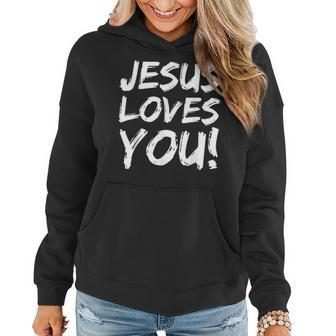 Christian Evangelism Gift For Men Jesus Loves You Women Hoodie | Mazezy CA