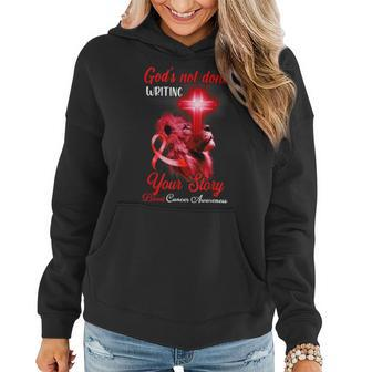Christian Lion Cross Religious Quote Blood Cancer Awareness Women Hoodie - Seseable