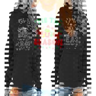 Christmas Coffee Women Latte Cozy Winter Xmas Tis The Season V2 Women Hoodie Graphic Print Hooded Sweatshirt - Thegiftio