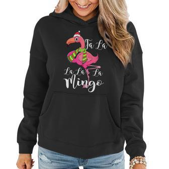 Christmas Fa La La La Mingo Funny Flamingo Lover Santa Gifts Women Hoodie Graphic Print Hooded Sweatshirt - Thegiftio UK
