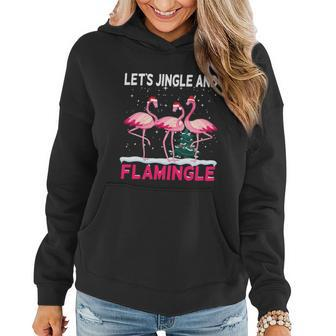 Christmas Flamingo Funny Pink Flamingle Xmas V2 Women Hoodie - Monsterry