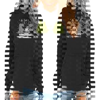 Christmas Let It Snow Snowman Winnter Xmas Apparel Women Hoodie Graphic Print Hooded Sweatshirt - Thegiftio