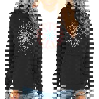 Christmas Pajamas Snow Snowflake Xmas Gift Candy Canes Women Hoodie Graphic Print Hooded Sweatshirt - Thegiftio
