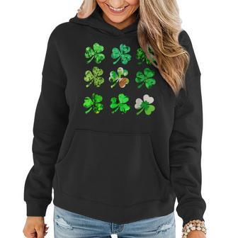 Clover Shamrock Irish For St Patricks & Pattys Day Women Hoodie - Seseable