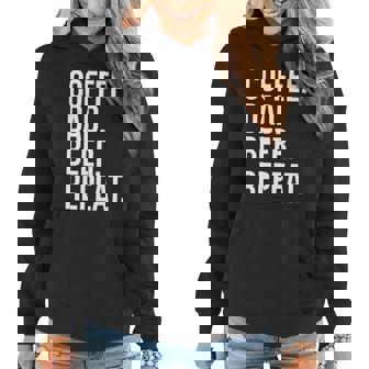Coffee Dad Beer Repeat Funny Women Hoodie - Monsterry