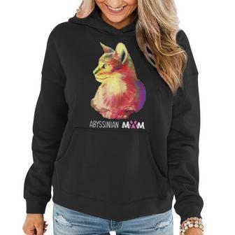 Colorful Abyssinian Cat Mom For Kitten Lover Mothers Day Women Hoodie - Seseable