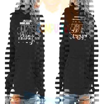 Computer Team Technology Teacher School Women Hoodie Graphic Print Hooded Sweatshirt - Thegiftio
