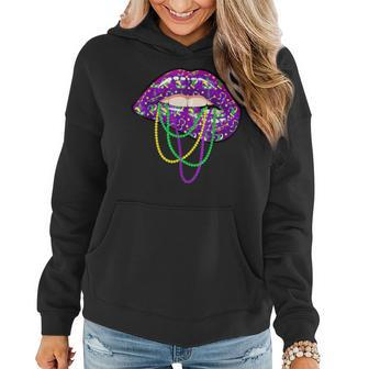 Costume Party Carnival Parade Women Gifts Lips Mardi Gras V6 Women Hoodie - Seseable