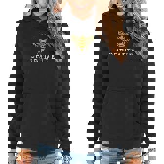 Cute Bee Creative Art Teacher Women Hoodie Graphic Print Hooded Sweatshirt - Thegiftio