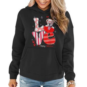 Cute Boxer Dog Love Valentine Puppy Lover Women Hoodie - Seseable