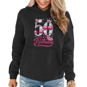 Cute Gift Its My 50Th Birthday Queen 50 Years Old Shoes Crown Diamond Funny Gif Women Hoodie - Monsterry DE