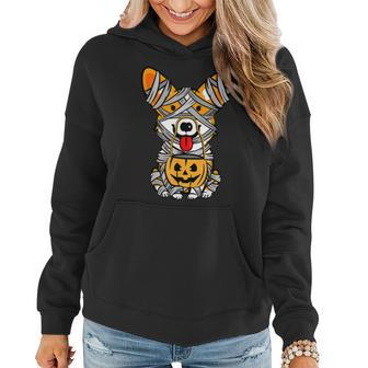 Cute Halloween Costume Welsh Corgi Mummy Dog Lover Design V8 Women Hoodie Graphic Print Hooded Sweatshirt - Thegiftio UK