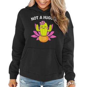 Cute Not A Hugger Sarcastic Introvert Funny Cactus Womens Women Hoodie | Mazezy