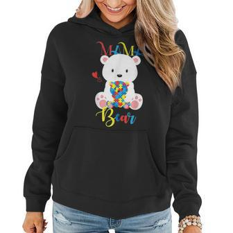 Cute Polar Bear Lovers Mama Bear Autism Mother Puzzle Baby Women Hoodie - Seseable
