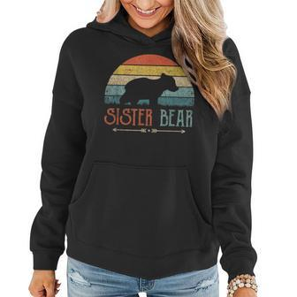 Cute Sister Bear Retro Little Sister Vintage Big Sister Women Hoodie Graphic Print Hooded Sweatshirt - Thegiftio UK