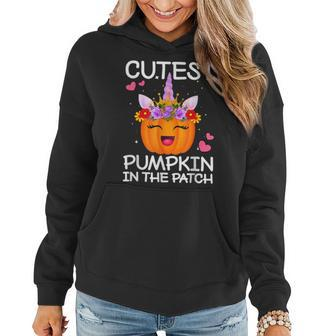Cutest Pumpkin In The Patch Halloween Costume Spooky Women Hoodie Graphic Print Hooded Sweatshirt - Thegiftio UK