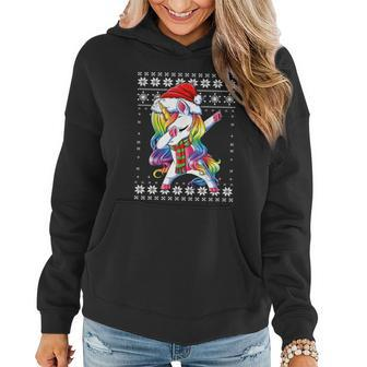 Dabbing Unicorn Santa Sweater Christmas Ugly Kids Girls Womens Women Hoodie - Monsterry DE