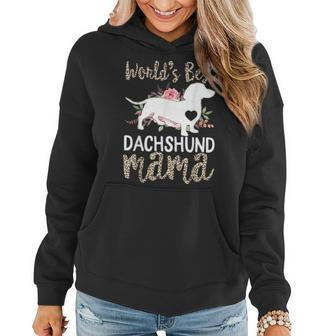 Dachshund Mom Doxie Dog Owner Mothers Day Pet Mama Leopard Women Hoodie - Seseable