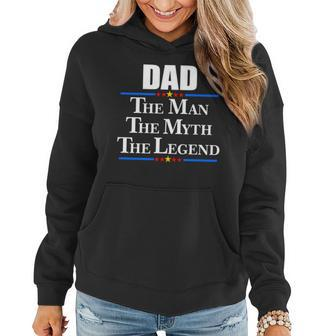 Dad The Man The Myth The Legend Stars Women Hoodie - Monsterry DE