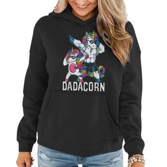 Dadacorn Unicorn Dad Daughter Fathers Day Christmas Gift Women Hoodie - Seseable