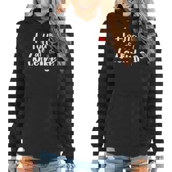 Damen Hoodie Holla Die Weinfee, Vino Weiß- & Rotwein Design - Seseable