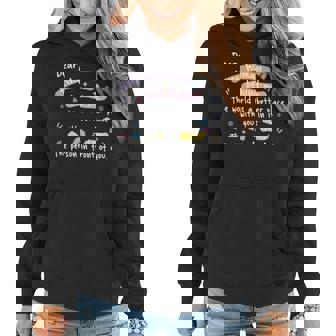 Dear Tiny Humans Behind Me Teacher Appreciation -On Back Women Hoodie - Thegiftio